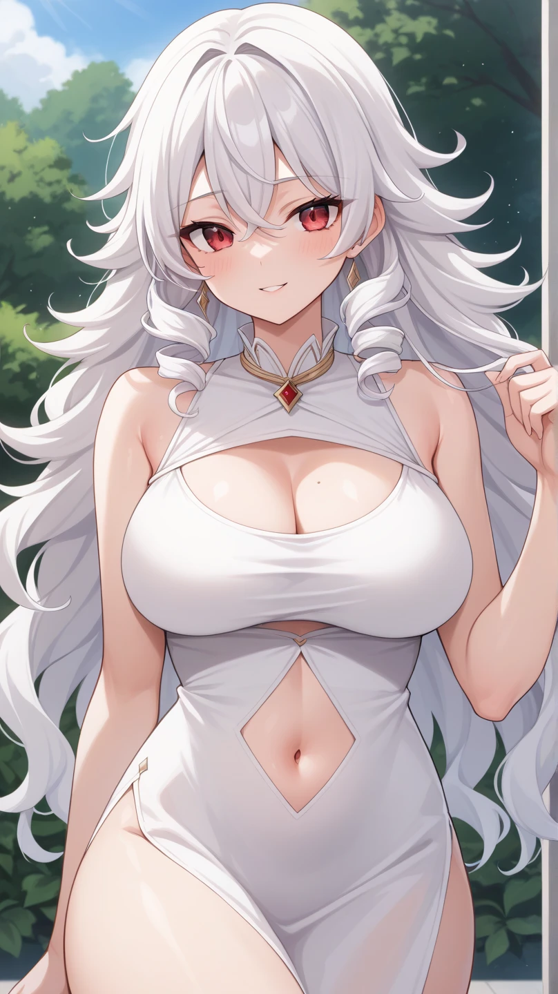 A young girl with white hair, animal ears, and a white fluffy tail, her yellow eyes looking slightly embarrassed, wearing a hairpin, (best quality,4k,8k,highres,masterpiece:1.2),ultra-detailed,highly detailed facial features,extremely detailed eyes and face,longeyelashes,beautiful detailed eyes,beautiful detailed lips,1girl,fantasy,cute,whimsical,soft lighting,pastel colors,warm color palette
