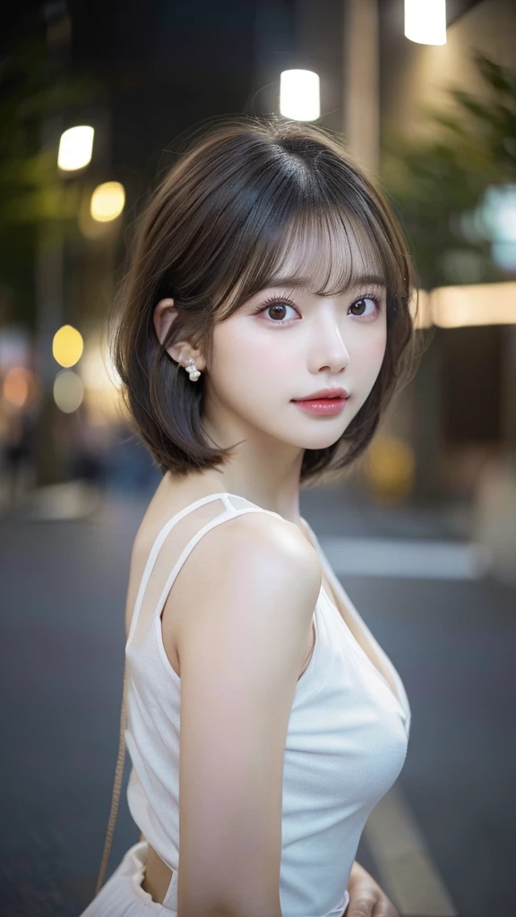 (highest quality, 16k, masterpiece: 1.3)), 1 girl, sharp focus: 1.2, beautiful woman with perfect figure: 1.4, thin abs: 1.2, (((short bob hair)), ((small: 1.4)), ((beautiful face idol: 1.3)), (Kimono made of transparent fabric 1.5)), Highly detailed face and skin texture, fine eyes, double eyelid, (((stop temporarily)), (fascinating)), walk, Paris cityscape,(( Low - Angle:1.2, shot from below:1.2)),(huge breasts:1.1)