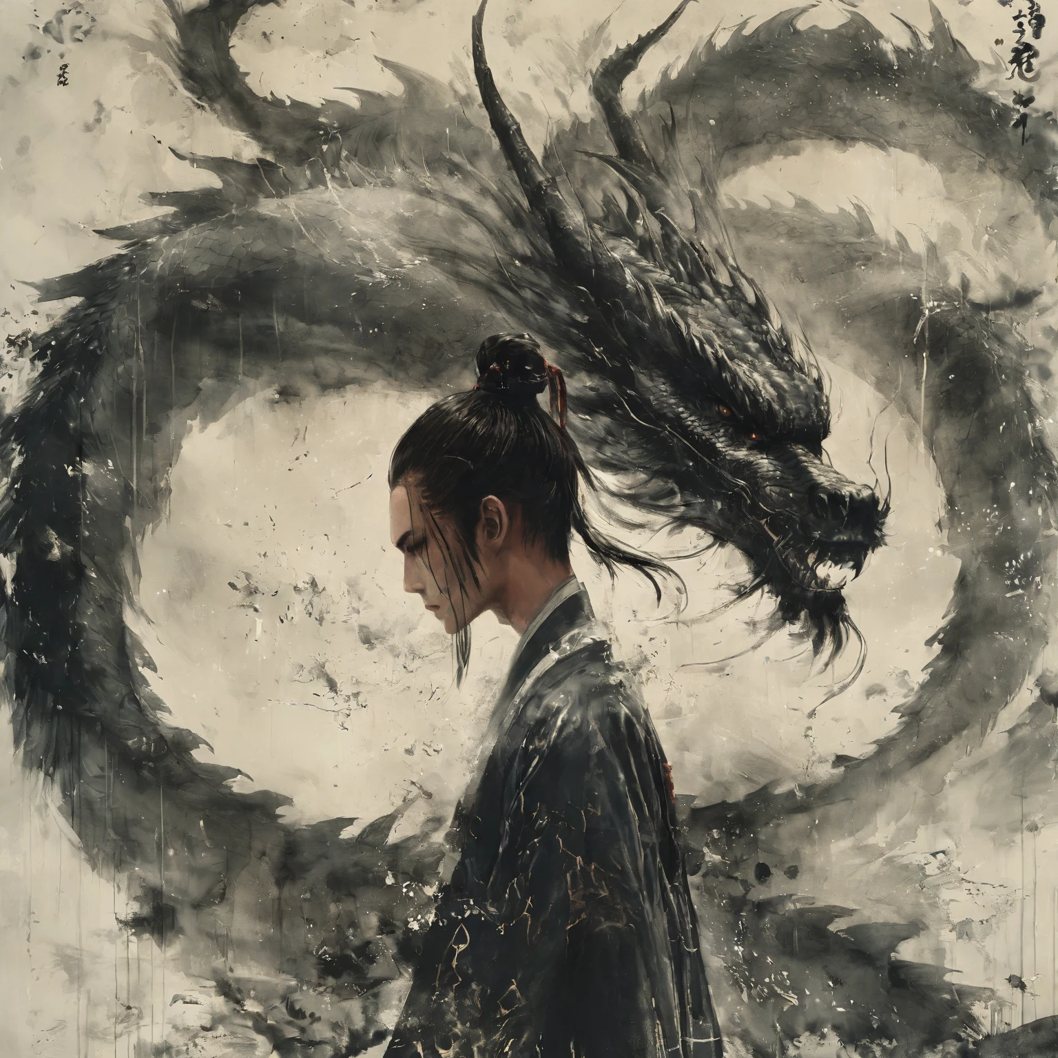 (Best quality, a high resolution, ultra detailed) silhouette (kimono, Hairy anthro) holding a bright pocket watch in his hands, surrounded by flowers, snakes and darkness, illustrative rendering, complex parts, Mysterious atmosphere, bright colors, dynamic lighting, Gothic style,