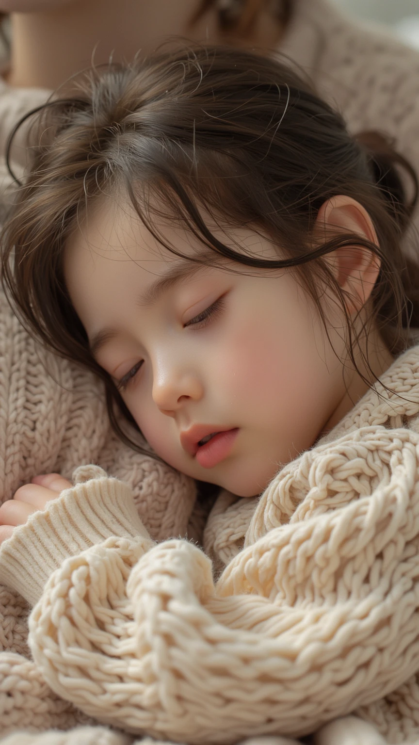 ((Best Quality)), ((masterpiece)), (detailed), 1 sleeping baby approximately 2 years old posing for a photo