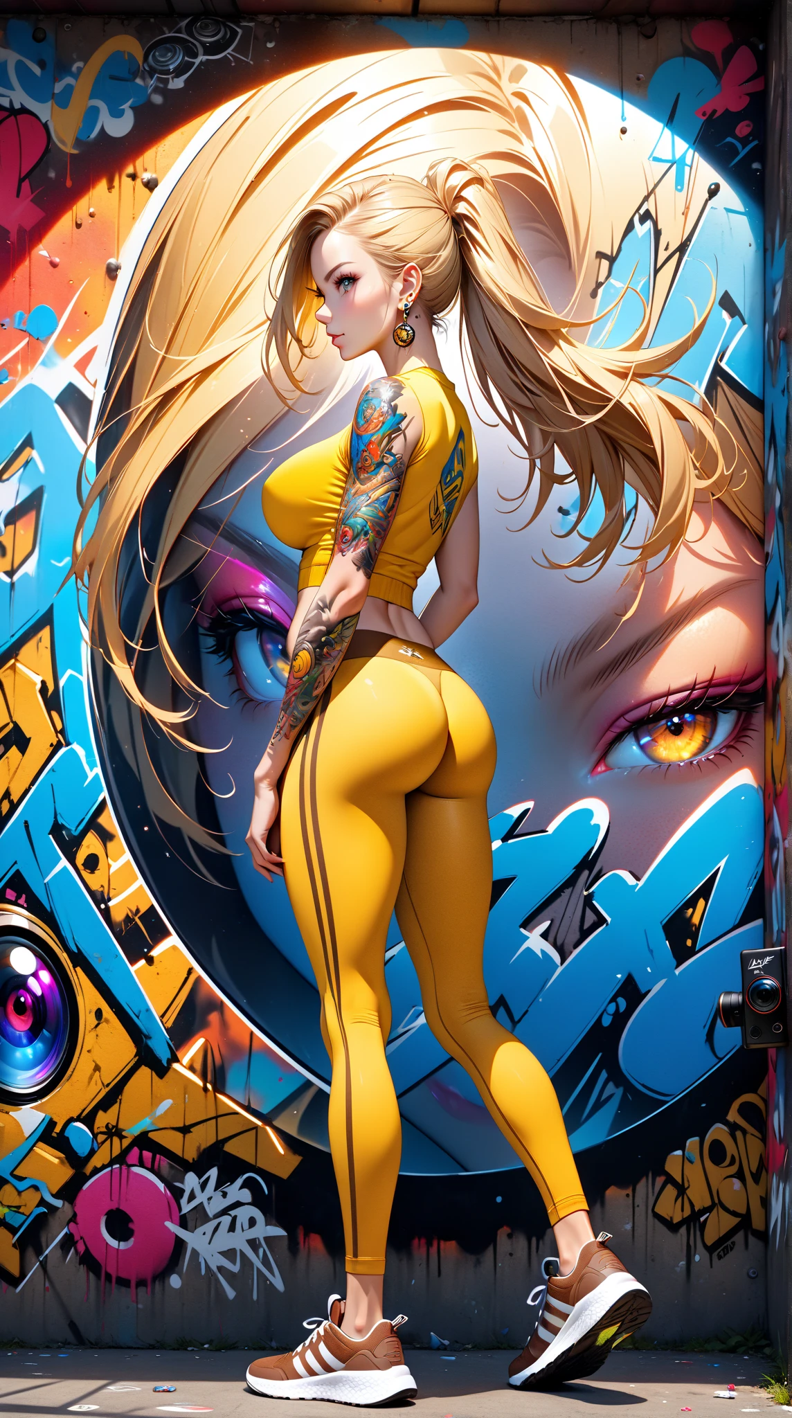 raw photo, ::comix style by marc silvestri:: beautiful woman ashley alexiss european perfect and detailed,   style ::2.0 comix illustration style,tatoon style , man model ultra detailed, (beautiful and clear background:1.2),, fantastic paintings ,graffit style, olhos altamente detalhados , a white t-shirt or tatoon stamp , blond hair, masterpiece, best quality, high quality, highres, detail enhancement, ((most beautiful image in the world)), masterpiece, best quality, high quality, highres, detail enhancement, ((most beautiful image )),with short, shiny black hair, wearing a large round-neck t-shirt, wearing jeans, five legs, like yellow sneakers, emphasizing the integrity of the human body, emphasis on the correct 5 fingers on each hand and the correct shadow, , bright image, art by stanley artgerm lau, art by kenneth rocafort, art by genzoman, art by joe madureira, art by blushyspicy, art by stjepan sejic, art by j scott campbell, art by guillem march, art by citemer liu, 4k, high resolution, comic book, comic book character, comic, high quality