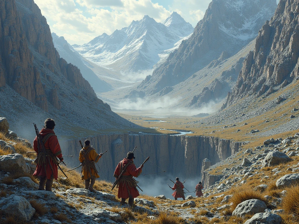 Kazakh wars are digging a hole in the mountainous terrain and hiding there, to drive the enemy into the gorge