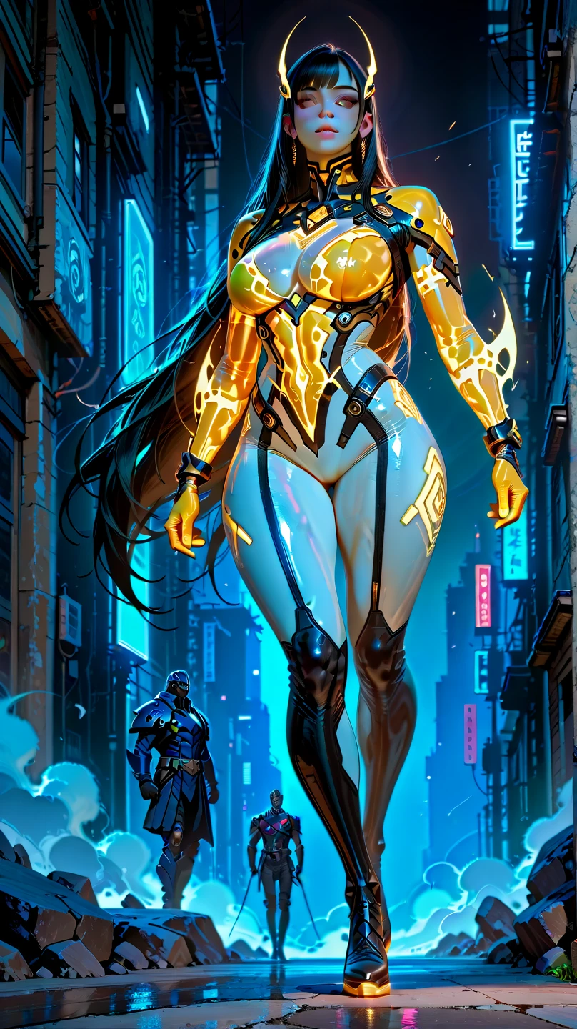 ::Inking Comix super hero por Richard Luong ::Background Story, Misto-idioma_Texto, letras japonesas em graffit , Kelly Brook mulher linda , longos cabelos negros, Excellent lighting, side-lighting, perfeito ultimate, historia em quadrinho,estilo de capa de quadrinhos,Comic Book Title,,coxas carnudas,,master part,face hiper-detalhada,Deep rendering