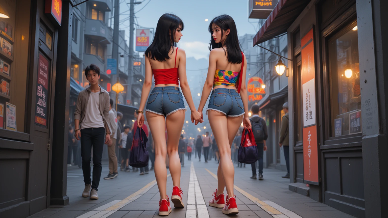 A determined cute woman pokemon trainer, tosses out her pokeball summoning a confused naked woman in pokemon boots and ears, crowded park in daytime. The trainer yells 'Milafachu! I choose you!' in a chat bubble