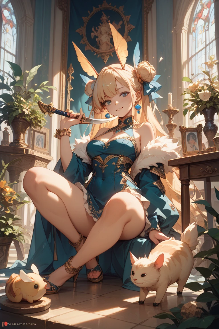 (tmasterpiece、Best quality at best、Complicated details、super extremist、ultra high temperature、A high resolution、The best shadow、The best lighting、4K) once was para bratslav: golden hut Beautiful blonde, longevity, undying beauty, Excellent skills, in harmony with nature, aristocratic culture, ancient race, Fantasy work, rpg game, big breasts beautiful, ellegance, Dark wizard girl, Magical talent Hambras beuaty girl mistic mayfly transparent old clothes Ass see through Lie on the floor Emphasis on the buttocks beautiful sitting posture back to look back. dark magician girl en un paisaje chino