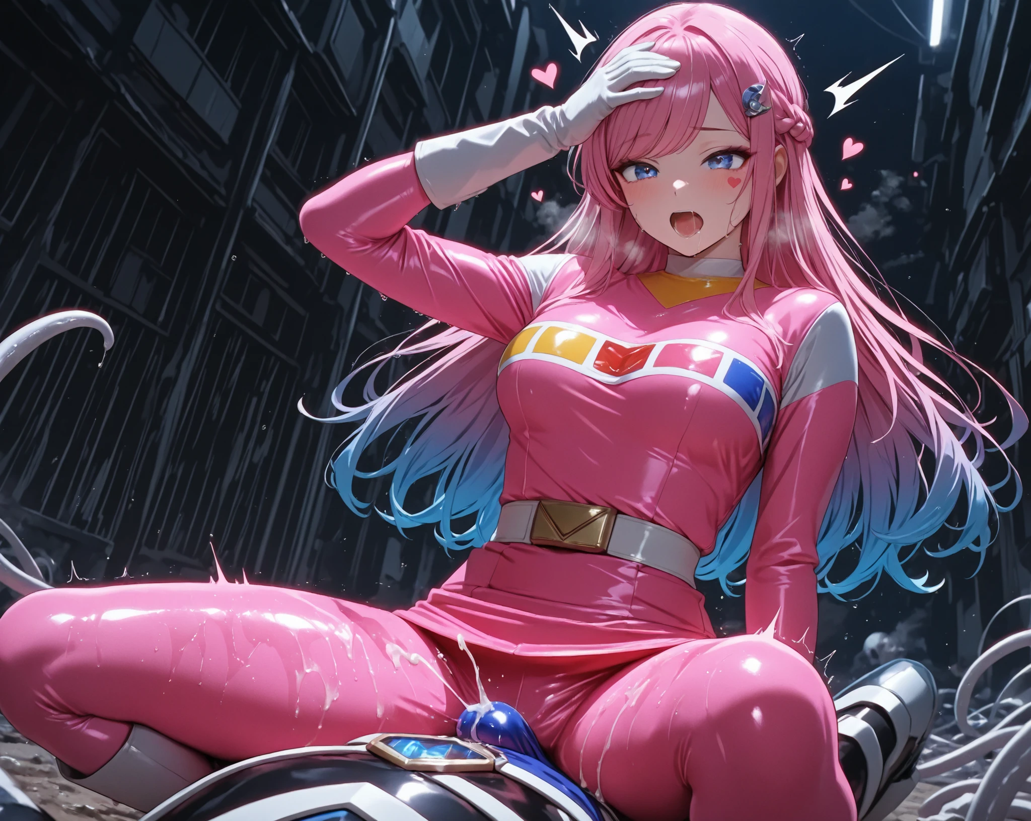 Hinata character from the anime Naruto,Hinata naked, sexy with legs open showing her beautiful breasts and her beautiful pink pussy.