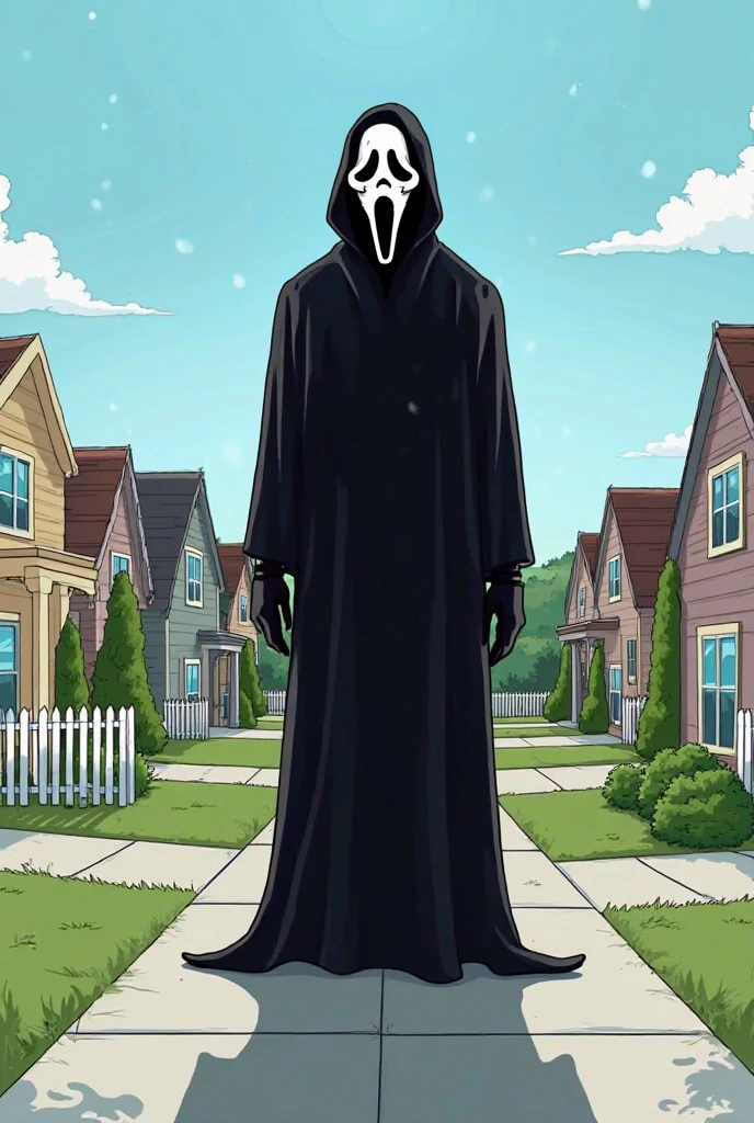 Ghostface from the horror movie scream public service announcement cartoon
