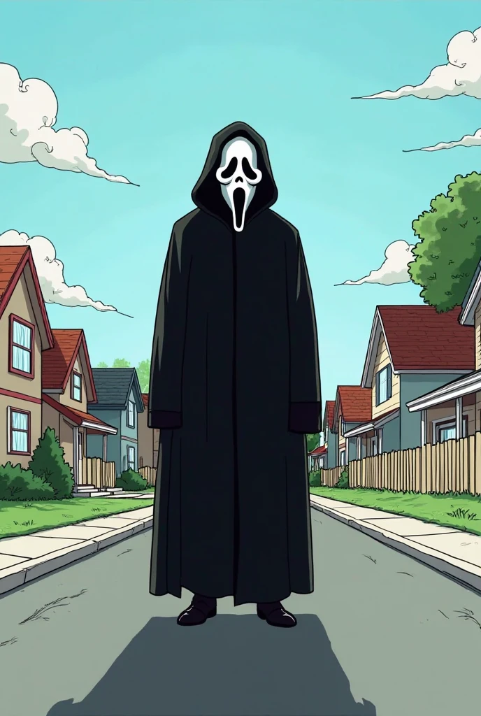Ghostface from the horror movie scream public service announcement cartoon