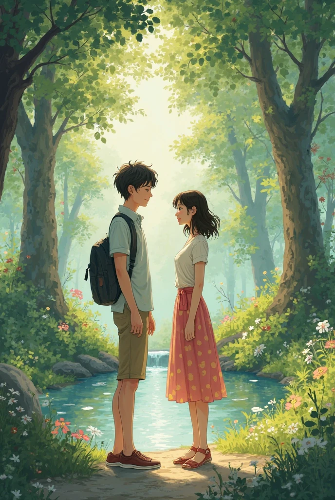 Can you add a girlfriend on my side and transform it into a ghibli picture