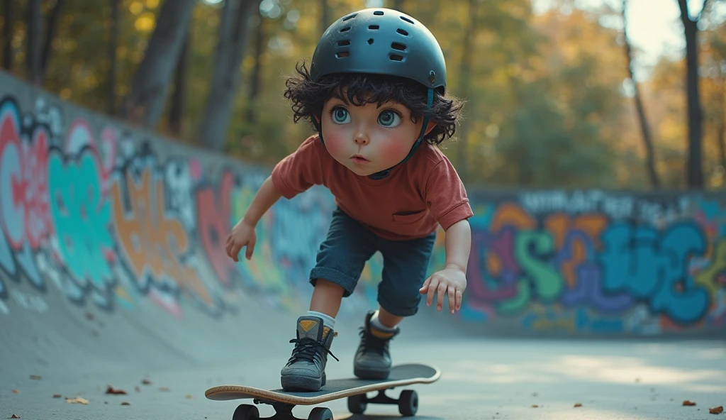 A young boy wear black sporty helmet DP model image