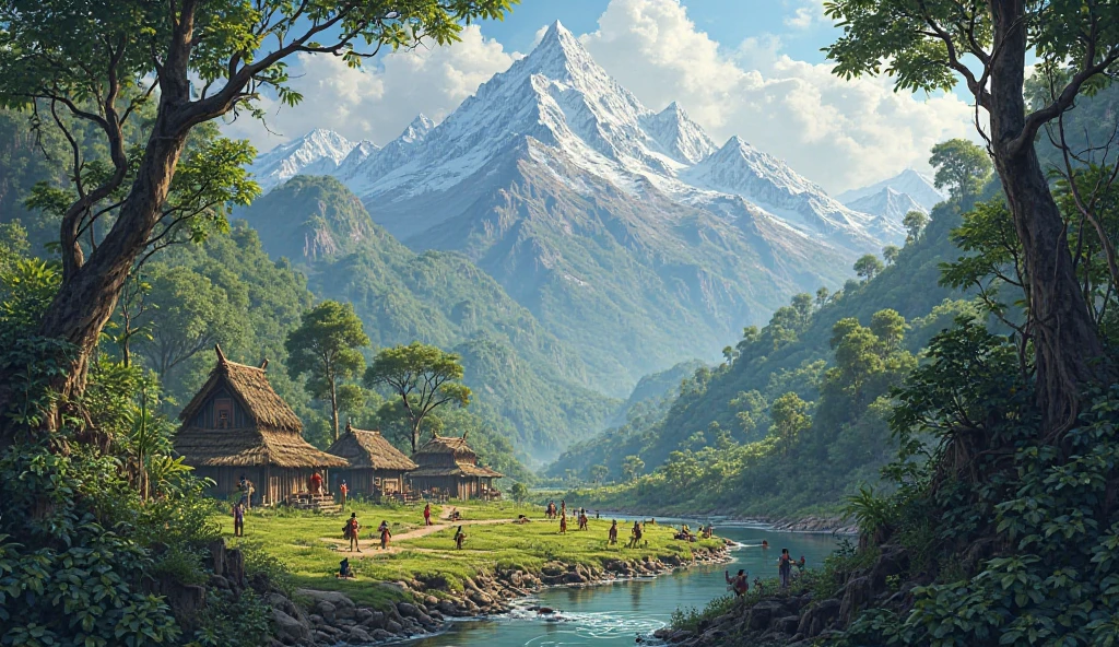 In ancient India in jungle side a small village  which is surrounded by mountains 