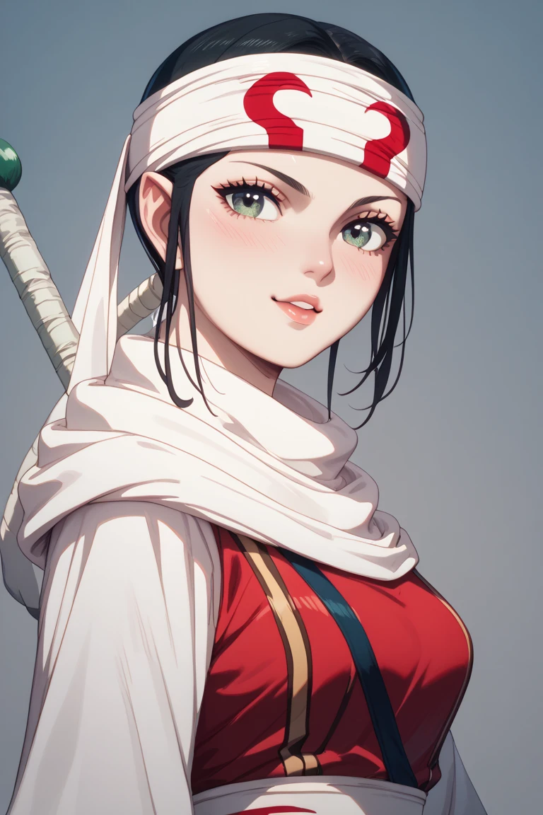horny face、pretty face、clothes are being taken off、 national costume、headband、medium breasts