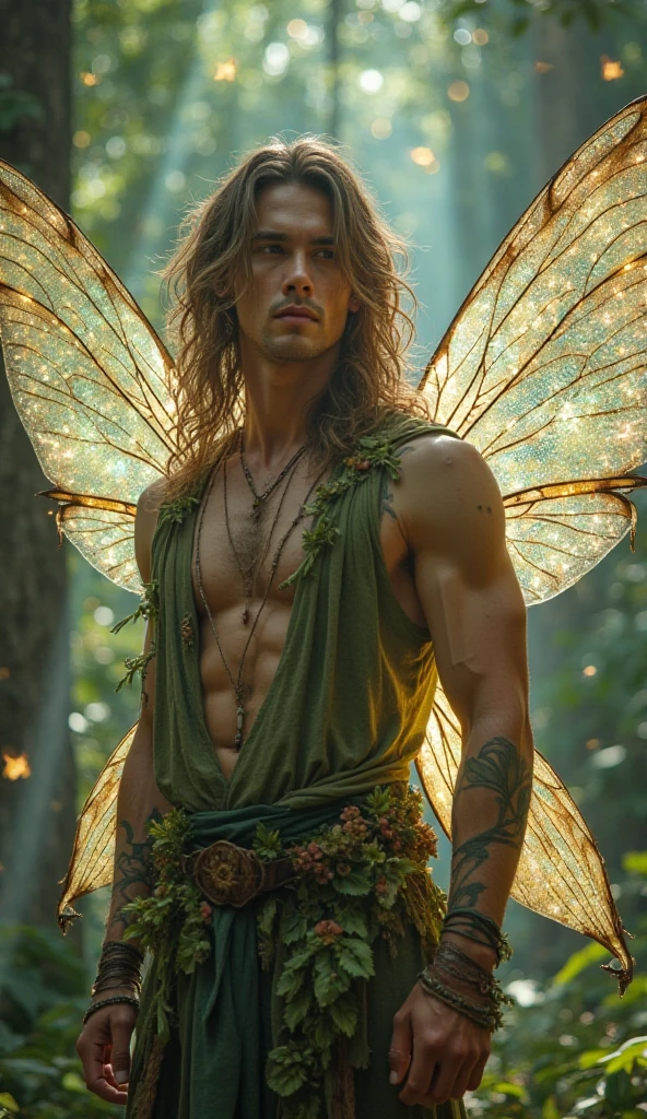 (Jimmy eco: 1.6), full full body shots photorealistiic young man, forest fairy prince , 1, milk white skin, green hair, shirtless, 6-pax abs, (full body shot), young boy, flying over the City. Smiling,, 1, beutiful, perfect, milk white skin, handsome and ver hunky body, very detailed green eyes, very pale skin, barefoot in a forest, , wearing green thong underwear beige leafy sparkling wing, . (masterpiece:1.4, best quality), (intricate detail), Unity 8k wallpaper, Ultra Detailed, (abstract art:1.2), (Anato Finnstark style:1.3), boy from another dimension, a symphony of iridescent colors merging and shifting seamlessly, dynamic pose with rotating patterns of energy around you, a mix of determination and serenity in his expression, a general feeling of transcendence and exploration, consumed by inner darkness, empty waiting you, (Beautiful cosmic eyes), perfect lighting, perfect shading,,