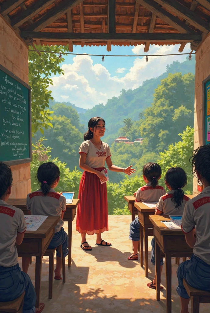 A school teacher received three days teaching at a village school