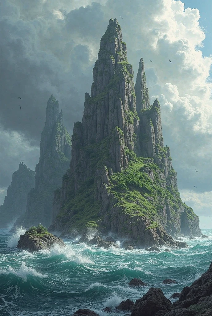 An island in a windy atmosphere