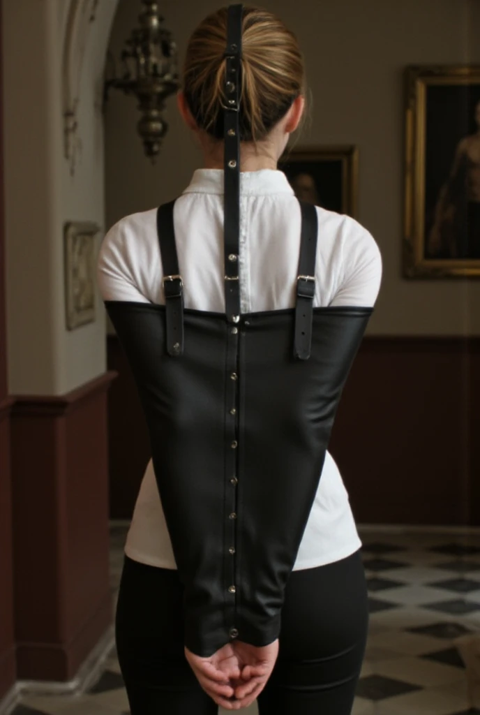 1lady standing, /(casual shirt/) (black pencil skirt:1.1) /(id card lanyard/), mature female, /(brown hair/) bangs, moaning, lips apart, blush, sexy, (masterpiece best quality:1.2) delicate illustration ultra-detailed BREAKER ballgag ,bondage (Shibari,hands tied behind back:1.5), (Shibari:1.21),Tied up(((Drooling)))(((The shirt is wet))(((Wet body)))(((On the street, many people look)))((((black sock)))