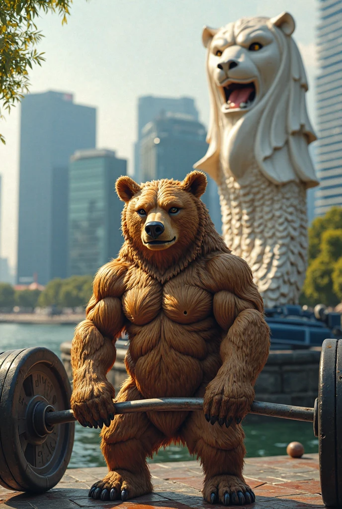 上半身裸の男性Bear Beastman。
Strong body。Big muscles。
Loinclothだけを身に着けている。Big bulge。
背景はgrassland。
Low - Angle。grassland。Loincloth。Standing posture。whole body。Bear Beastman。
Highest quality。Entirely in sharp focus、Highest photo quality。Photorealistic。