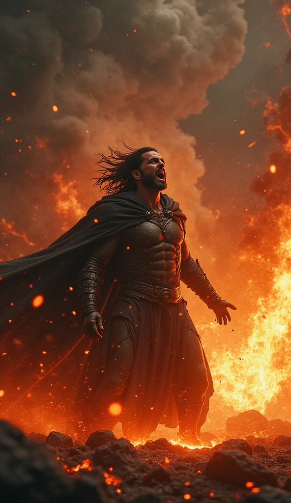 (Professional 3D rendering:1.3) de (Realistic:1.3) Foto de arte mais bonita do mundo,Apresenta Jesus masculinos suaves e brilhantes, ((Jesus with his hands together praying epic fantasy rough muscular man wet hero angry look long hair short beard and fierce expression in dynamic pose, fantastic location, majestoso ambiente desordenado)), corpo inteiro 8k unidade render, action shot, poros da pele, very dark lighting, sombreamento pesado, circunstanciado, Rosto detalhado, (vibrante, fotogrdeia realista, Realistic, Dramatic, Escuro, foco nítido, 8k), (Old leather clothes damaged by bad weather:1.4), ((((Use peles)))), (intrincado:1.4), decadente, (altamente detalhado:1.4), pintura digital, rendering by octane, art stations, Conceito-Arte, liso, foco nítido, illustration, germe da arte, (Loish:0.23), Wlop Ilya Kuvshinov, e Greg Rutkowski e Alphonse Mucha Gracias, (global ilumination, studiolight, Light Volumetric), chuva forte, floating particles, patife, fantasia, Onze, corpo inteiroesbian, ((Fundo escuro e antigo da cidade:1.3)),CGSesociedade,art stations