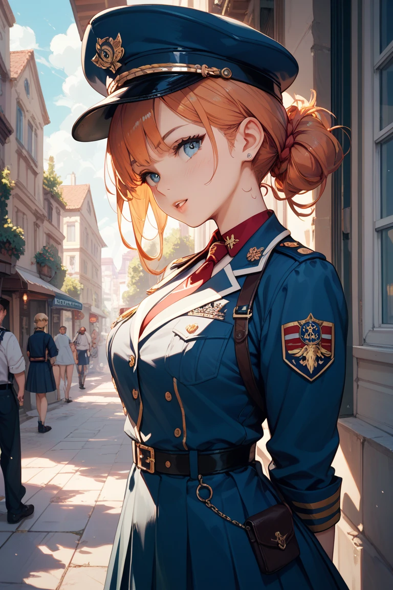 Girl in uniform and back