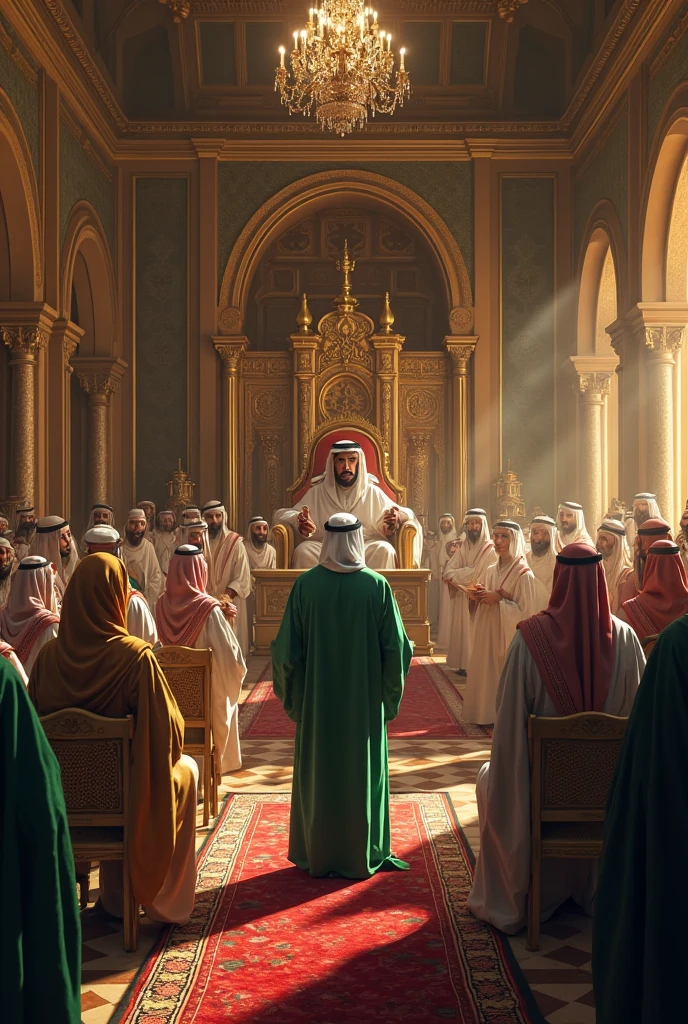 Arab man with servants
