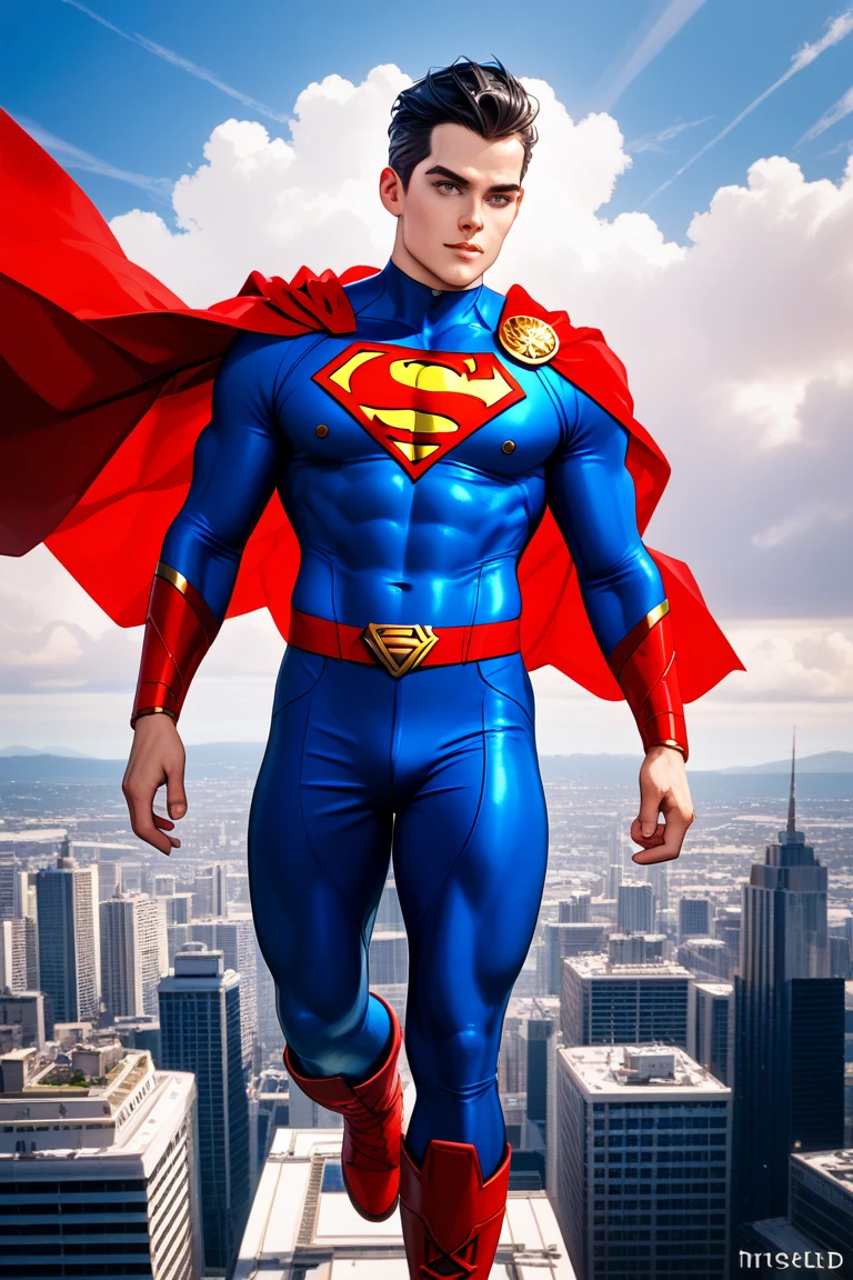 An image of 1 dragon and superman