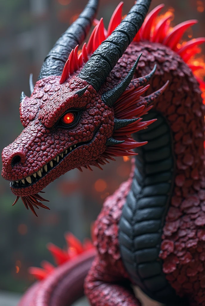 Red Lotus Godzilla,Spiked dorsal armor,salama,laser,delicate picture
