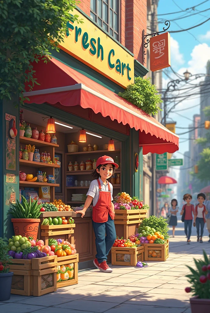 Infrint of my shop name called fresh cart