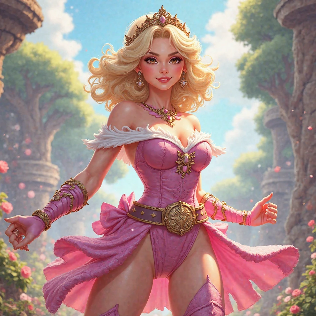 Masterpiece, absurdres, fine detail, HDR, highly detailed face and eyes, Eleanor, a princess in traditional uunderwear, naked, erotic, crown, smile, (full body),  <lora:Eleanor-000008:1>
