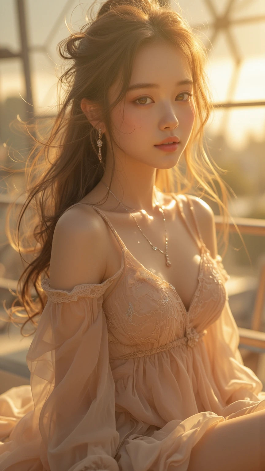 Holding a large see-through stole with pale pink floral pattern with both hands、Swaying in the wind。dark color、shackle、Halter Neck Bodysuit、Rubber Suit Corset、garterbelts、Upper eye、light-colored skin and loose navel skin,,,,,,,,,,,,,,,,,,,,,。Skirt flutters in the wind and spreads。Dynamic Posing。Dancing Poses。
Loose clothing shows shoulders。Very beautiful girl at 19 years old。
Hair swaying in the wind。 masutepiece、Best Photoreal、portlate、Sheer clothing、wetted skin、Wet hair、Sexy look、Functional、Bewitching、Clothes with an open back、Oblique composition、Waterfall in the forest、Big hair ornament、Medium chest、Navel Ejection、Shiny knee-high socks、Bold open chest clothes、、hair adornments、