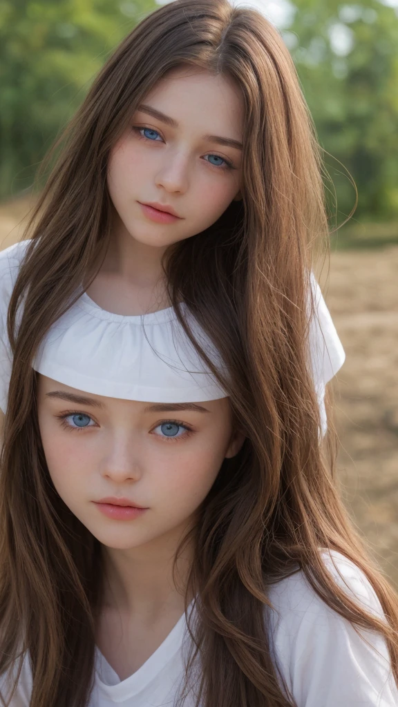 1girl 13 year old, solo, long hair, small breasts, looking at viewer, brown eyes, jewelry, necklace, off shoulder, , skinny, lips, realistic, nose, flirting with camera, cleavage, perfect eyes
