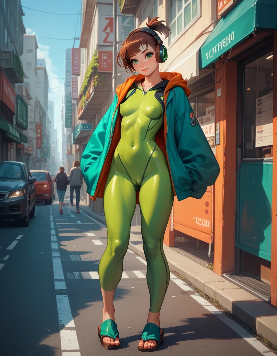 chica youtuber,(((1 chica))),((extremely lindo and beautiful verde curly-haired girl)),
(pechos cortos:1.4),gran trasero,(((verde curly hair:1.35,pelo muy rizado,pelo interior coloreado,ear breathing,cabello corto))),(((verde_eyes:1.3))),ojos intrincados,hermosos ojos detallados,symmetrical eyes,ojos grandes:1.3,((gordo)),(((piel brillante:1.5,piel brillante: 1.5,piel bronceada,Piel brillante,very Piel brillante,cuerpo brillante,plastic glitter skin,exaggerated Piel brillante,piel iluminada,piernas mojadas))),Cuerpo detallado,(cara detallada),
lindo,cachonda,Seductor,erotic,(((NSFW))),
zettai ryouiki,Ropa reveladora,mostrar piel,((minifalda rave,correas de tanga visibles,Anime Art Print Sleeveless Loose White T-shirt)),((Ropa mojada,traje intrincado,ropa intrincada)),
(dynamic pose:1.0),avergonzado,(centrado,escala para ajustarse a las dimensiones,regla de los tercios),
cyberpunk city by the ocean at night, with bright neon signs and dark stormy clouds and puddles, escenario:1.25,
artistic photography,(photograph taken by sldr),high resolution, sharp focus, (ultra detallado, extremadamente detallado), (obra de arte fotorrealista:1.37),(extremadamente detallado CG unity 8k wallpaper),((tema de fondo de onda sintetizada)),(((Colores vibrantes))),(fondo intrincado),(Obra maestra),(mejor calidad),