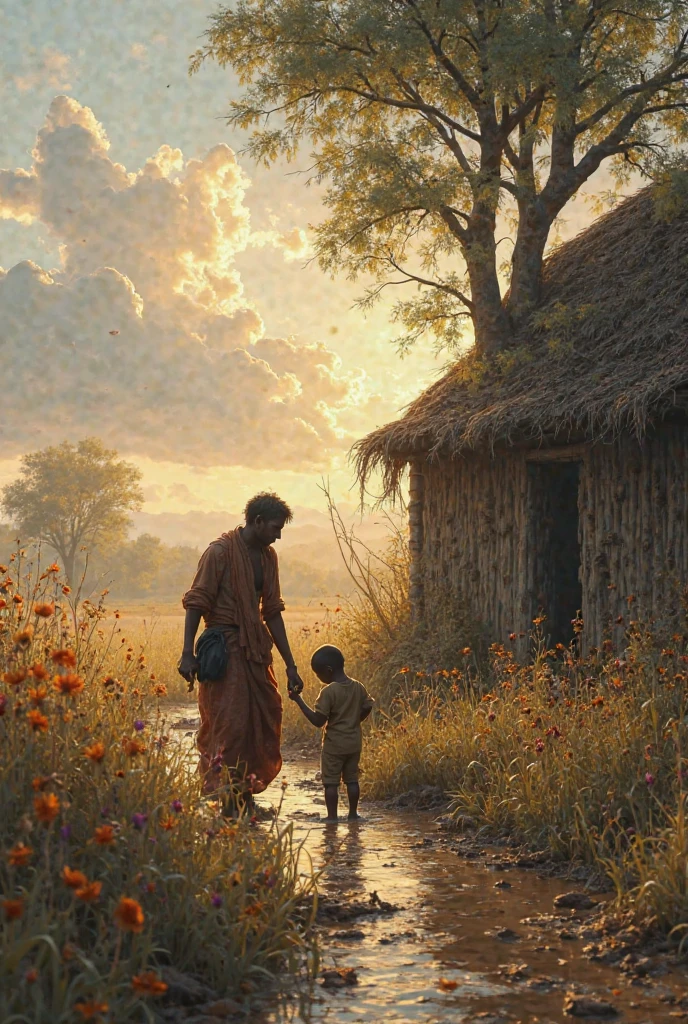 There was a poor man living in a small village in the countryside.. . He worked hard every day to provide food and shelter for himself and his little family. . He was sad and frustrated because he did not have enough money to achieve his dreams and fulfill his desires.

but another man who lived in the same village was very rich and had one son. The son was living a luxurious and comfortable life. He enjoyed everything he wanted. The rich son knew nothing about the difficulties that poor people face in their daily lives. He believed that money could solve all problems.
One day, while the poor man was working in his field, he was seriously injured.. was concerned and afraid that he would not be able to return to work again and provide food for his family x. and while he was thinking about this problem, the poor man decided to send his son to beg some rich people in the village for help.
As for the rich son, he was bored with his monotonous and comfortable life. He wanted to experiment and learn how poor people live. } Therefore, the rich son suggested to his father to take the place of a son The poor man goes to beg instead..
. The poor man gladly agreed to the proposal and gave his rich son simple clothes and showed him the location of people who could help him. Then the rich son went to the village..
When the rich son arrived in the village, he met people simply and humbly. He asked them for help and told them about the accident and the difficulties faced by his father and his small family. Unfortunately, the rich son did not get the help he had hoped for, because people in the village thought he was just a person Not Needy