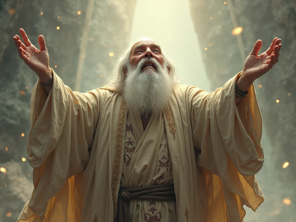 Wize Expression Visual : Old Man , showing a gentle and wise expression. Looking at the ...