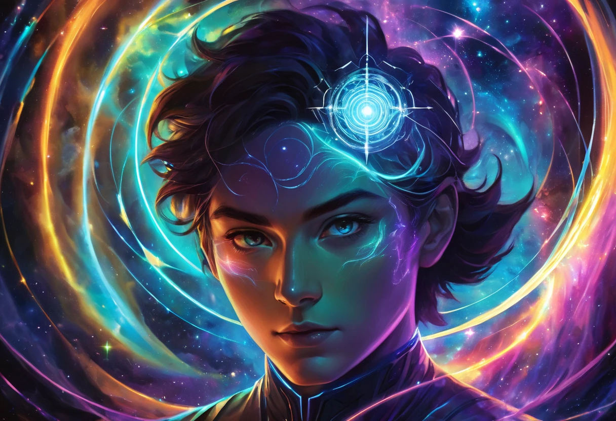 Man sitting in lotus position with glowing background, Otherdimensional Beings, 宇宙的なEnlightenment, Astral Projection, Channeling mystical energy, DMTでEnlightenmentを開く,  emitting flowing energy , cosmic energy wire,  emitting , Projection of consciousness, Limitless Consciousness , Frequency of the Soul, Heightened Consciousness, Enlightenment, radiating dark energy aura, Distracted consciousness