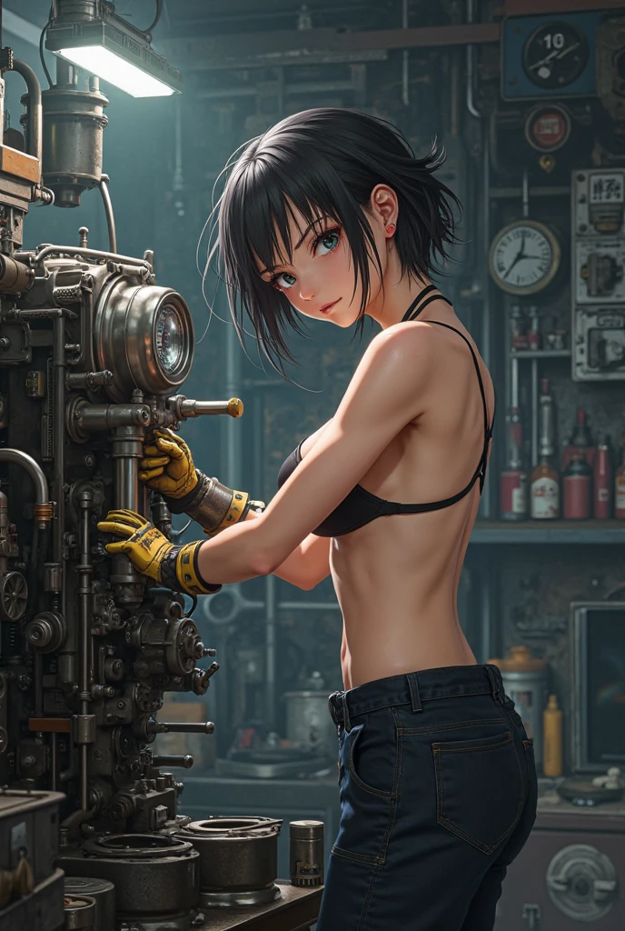 I want a semi-naked anime-style mechanic