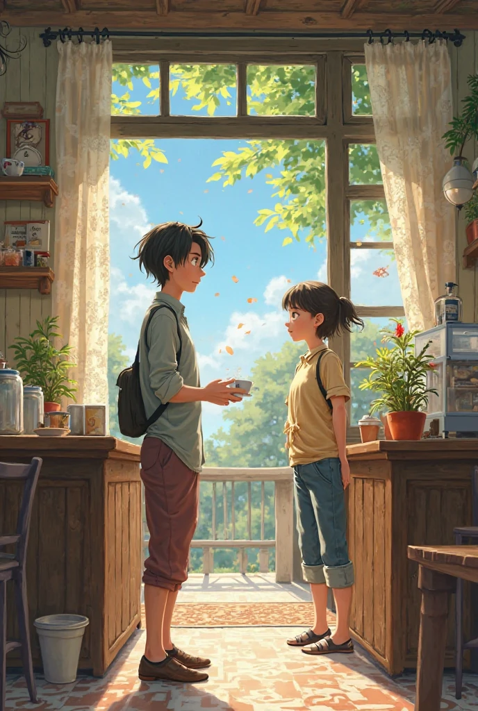 Ghibli、cafe clerk、Clumsy