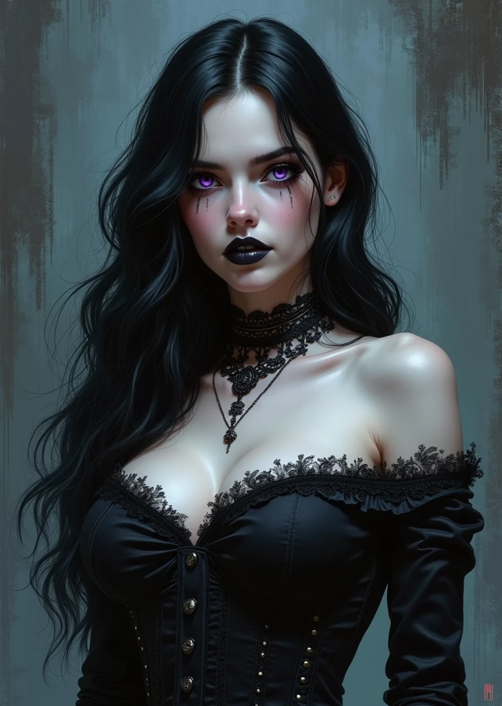 A woman with a medium size breast dress as a goth with a background of a full moon, beautiful face, shinning eyes, shimmering black long hair.
cinematic drawing of characters, ultra high quality model, cinematic quality, detail up, (Intricate details:1.2), High resolution, High Definition, drawing faithfully, Official art, Unity 8K wall , 8K Portrait, Best Quality, Very High resolution, ultra detailed artistic photography,