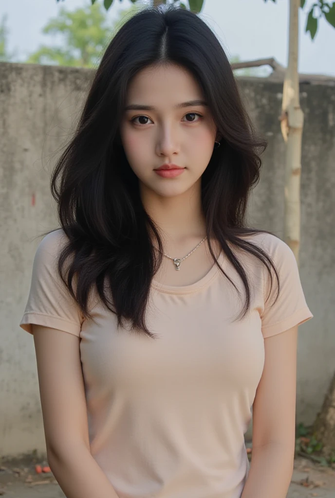 Women model large breasts, See the ridges of the full body shape, long hair, wear tight t shirt, jeans short, sea of mist on mountain,in Thailand , sunrise ,flowers, Take wide-angle photos, RAW photo:1.2), (photorealistic:1.4), shot by Sony alpha 7 iv, 85mm lens, f/1.4, ISO 100, (masterpiece:1.2), (intricate detailed), (best quality:1.2), (professional photography), (realistic:1.5), (soft light:1.3), (defuse lighting:0.7), (ambient lighting:0.6), (rim lighting,:1.2), fine textures, (depth of field:1.2), (bokeh:1.2), (face focus:1.5), film overlay, film grain,