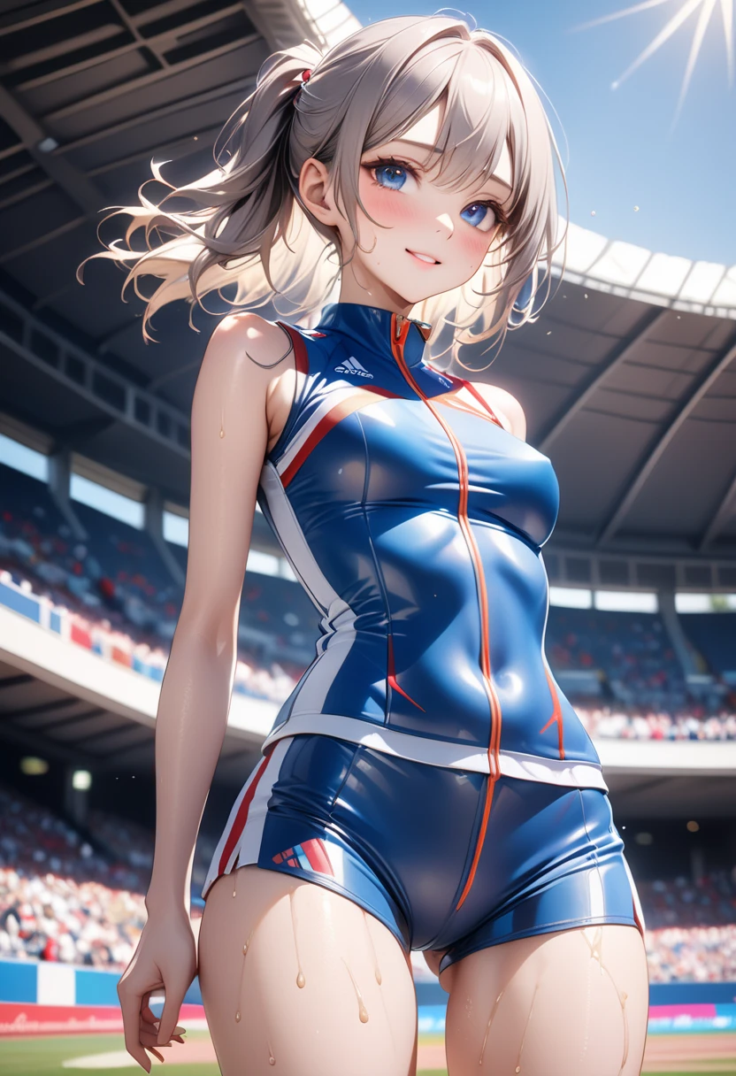 ((Highest quality)), ((High resolution)), ((masterpiece)), (detailed), (photograph),
View Audience, Cowboy Shot, Written boundary depth, Anatomically correct, 1people, Mature Woman, Perfect Face, Cute and symmetrical face, Shiny skin,
(Long Hair:1.4, Silver Hair), Hair between the eyes, blue eyes, Long eyelashes, (Big Breasts:0.9),
Beautiful details, Beautiful Hair, Beautiful Face, Beautiful clavicle, Beautiful body, Beautiful belly button, Beautiful breasts, Beautiful feet,
(Racing Suits),
(Beautiful views), evening, motor cycle, (Cute Smile),