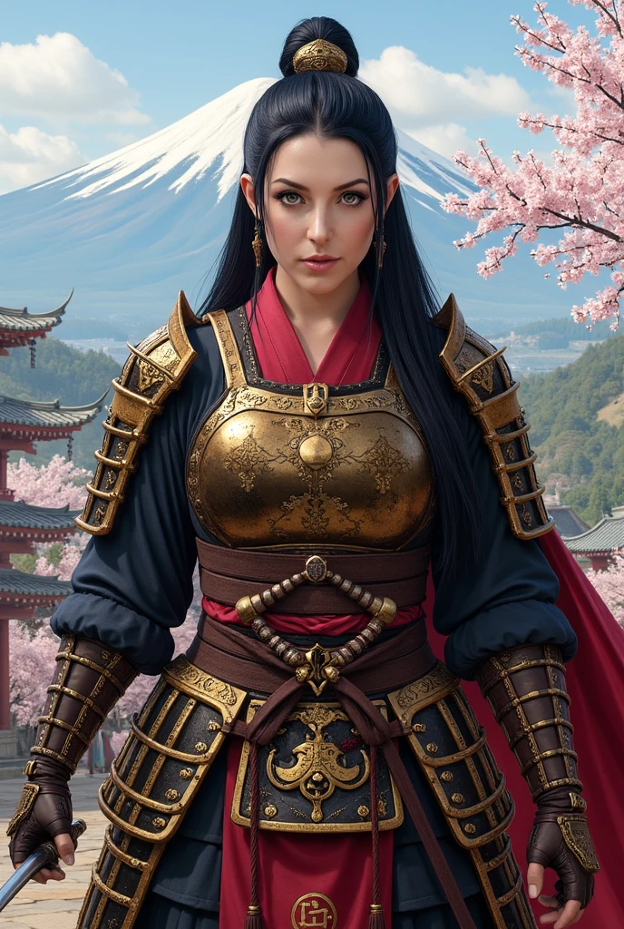 Angela White in Japan as a Shogun character 