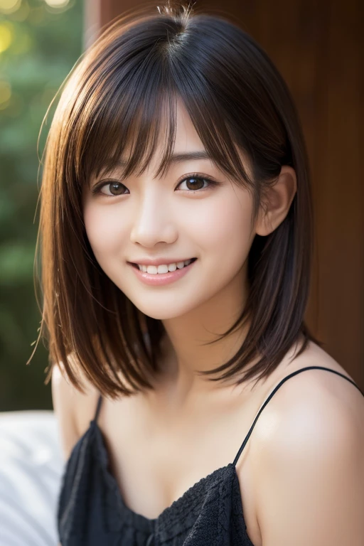 (Highly realistic photos, High resolution, Detailed face, Fine Eyes), ((Photographed in front of a white wall))、Japanese women, OL, Closed mouth smile, alone:1, Slim figure, Beautiful straight long hairstyle, Only one person is in the photo、nude、Completely naked、Photographed in natural light、Simple Necklace、Don't look at the camera、profile、Pink brown hair color、Hair tied up、Moles all over the body、Sitting on the floor、Childish, Big face, Closed mouth smile、Waist、The photo shows the body from the knees up、Spread your legs、Waist、Firm Abdomen、Rope Bondage