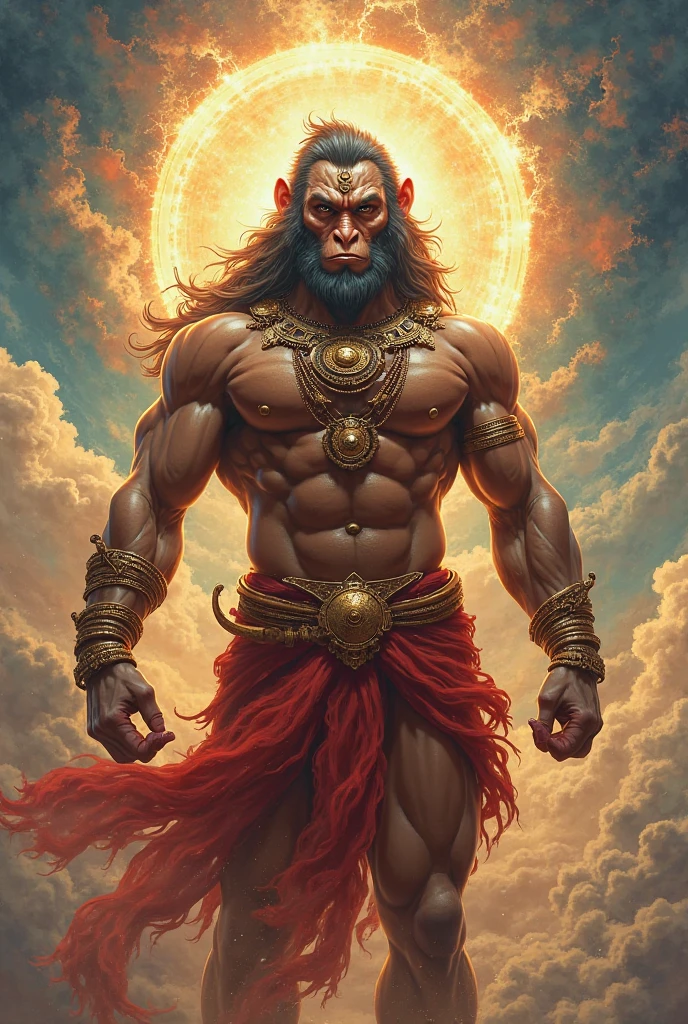 Generate a hanuman ji image with stars