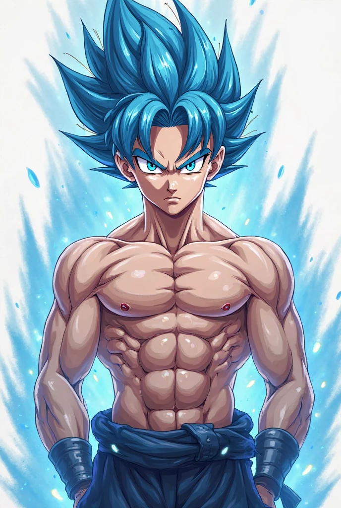son goku, 1boy, nome do artista, biceped, cabelo loiro, sangue, sangue da boca, faixa azul, pulseira azul, clenched hands, boca fechada, 鎖骨, dougi, eletricidade, energia, rocha flutuante, carranca, olhos verdes, olhando para o espectador , foco masculino, musculoso, macho musculoso, peitorais, costelas, rocha, faixa, Scratches, graves, solo, cabelo espetado, super saiyan, super saiyan 1, homem em topless, roupas rasgadas, sobrancelhas em V, pulseira, ((obra-prima) ) imagem realista,