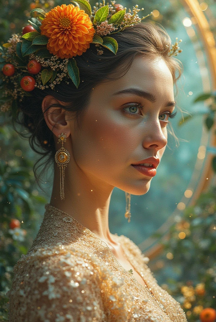 21st century goddess with fruits