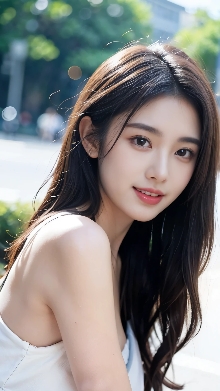 top-quality。8K-Picture。Young gravure idols。Beautiful Women in Perfect Style。Slender but big breasts。The attraction of the gap。Slim abs。Silver hair。(Colossal tits:1.4)。kawaii eyes。Double eyelids。long, Wavy Hair。Very delicately drawn face。Perfect Style。Leotard taken in black。(The fate of gravure idols、Colossal tits:1.4)。Subtle smile or shyness。