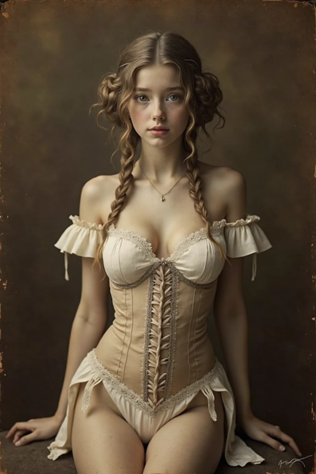 antqgldnCE style, ????,
Full-body photo of a young ?????????? Marie Antoinette for advertising,
This photo was taken in a high-class brothel,
19th century photograph, antique photograph, sepia-toned photograph, natural smile, Her name, Her price, Photo date,