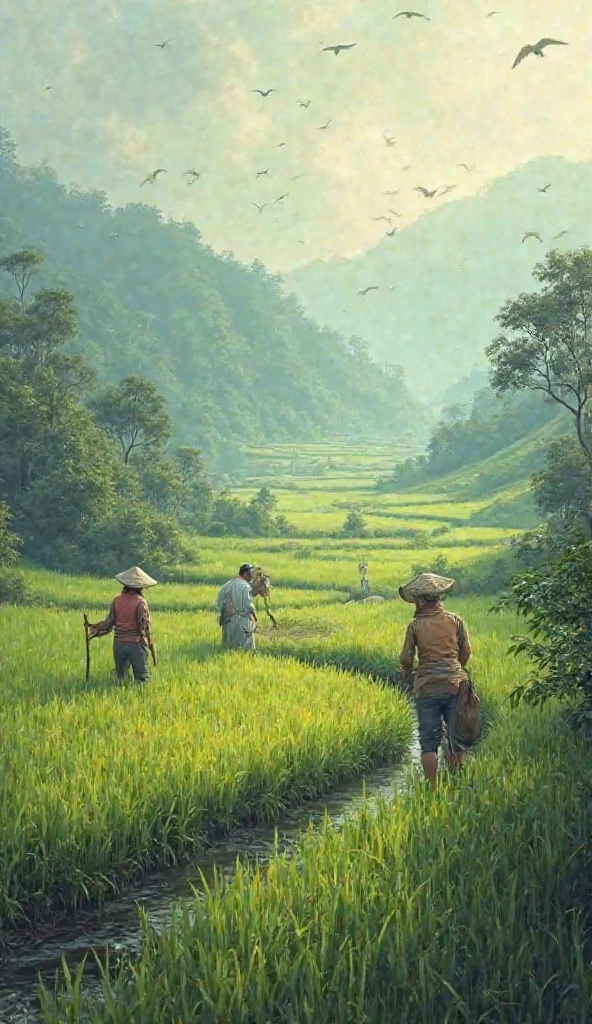 In a quiet village of Bengal, the day begins like poetry. Farmers are busy in the rice fields. The world moves in rhythm—chirping birds, morning mist, and the sweat of honest labor.