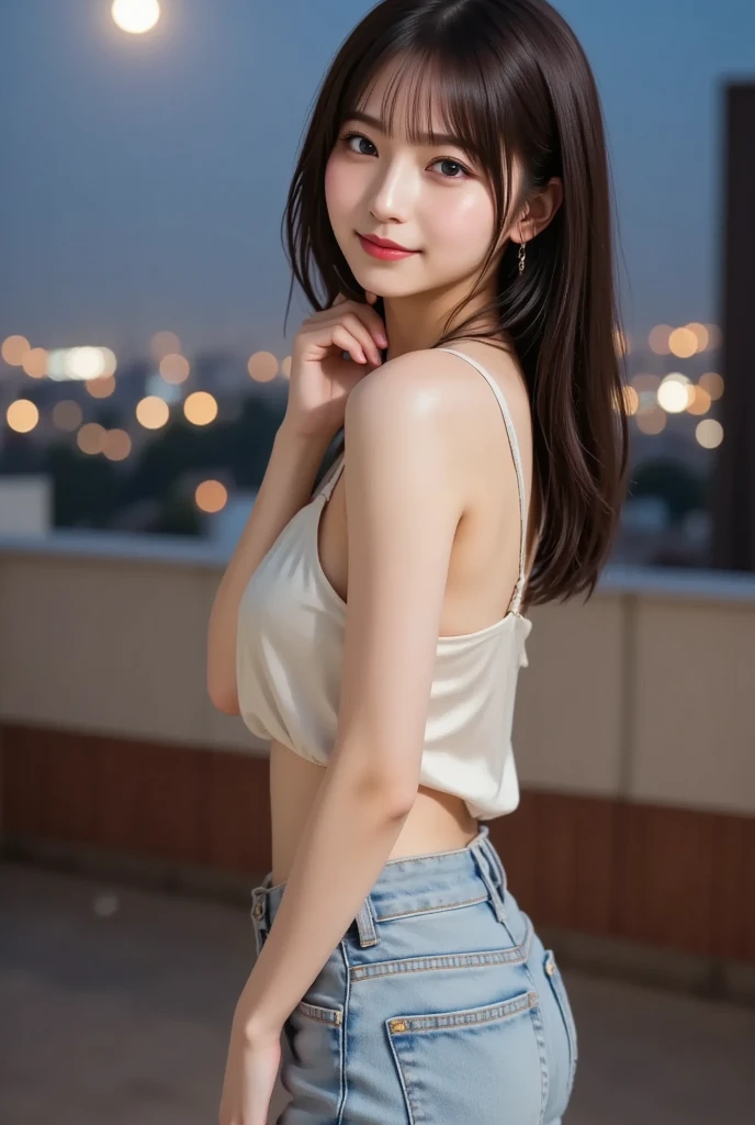 ((A fantastic sunset against the backdrop of a World Heritage site:1.3)), (14 year old beautiful girl, Baby Face:1.6), ((from the front:1.3)), ((Japanese Idols)), ((Small face, idol face:1.3)), (((Beautiful smile))), (((whole body:1.3))), (Cute Costumes:1.5), (Beautiful thighs), (Small beautiful butt), Beautiful Hair, Smooth and shiny hair, ((Twin tails)), (High color saturation:1.0), (Highly detailed skin), (超 high resolution:1.1), (Like the picture:1.1), (Ultra-detailed:1.1), (highest quality, 8k, RAW Photos:1.1), ((Very small breasts)), ((Small and slender figure)), (Slender body line), (Detailed eyes and face:1.3), (Detailed hands and legs:1.3), (Perfect Anatomy:1.4), (Cute Standing Pose:1.3), ((Hair blowing in the wind:1.3)), (Gaze at the viewer:1.2), ((Soaring skirt))