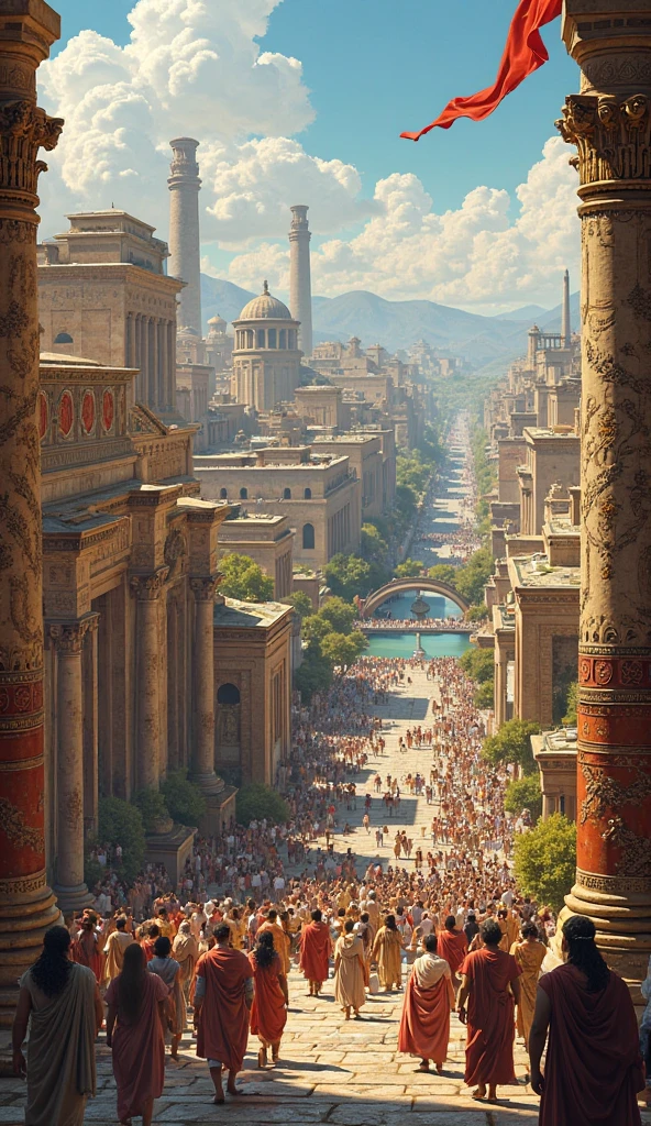 a bustling city of The Etruscan Empire at its peak.