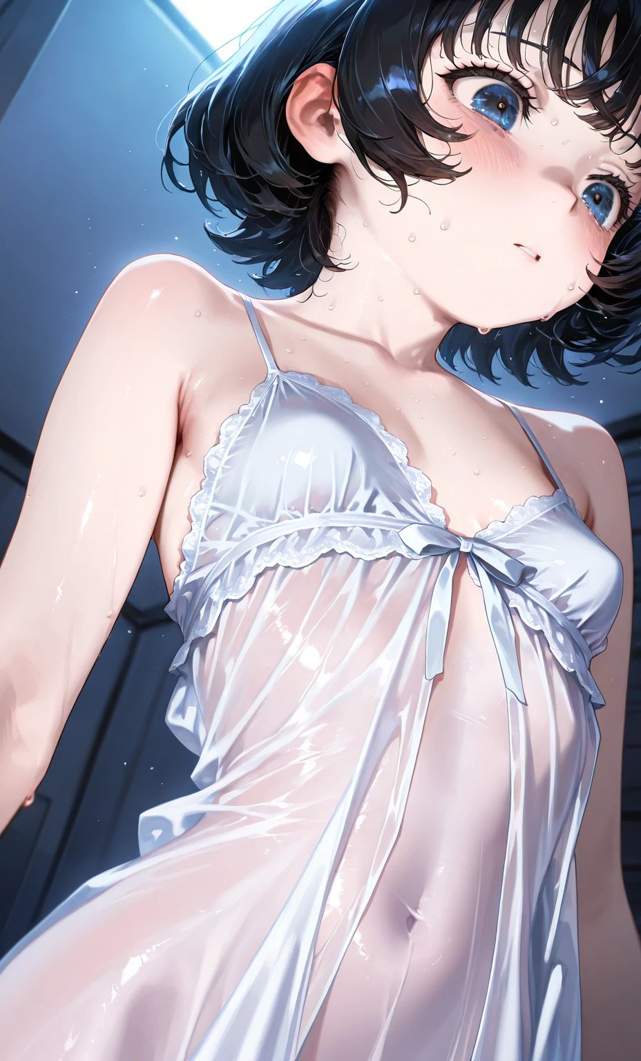 (((((())))))、(((Aya Ueto : 1.3)))、(((A charming face)))、(((Young face)))、(((beautiful girl)))、(((A beautiful woman)))、Beautiful woman、Cute woman、((Innocent face))、((Ultra-detailed face))、((Detailed lips))、((Detailed eyes))、((double eyelid))、(((Beautiful Face)))、(((Beautiful, well-shaped eyes)))、(((Beautiful, well-shaped lips)))、Very Short Hair、ponytail、Pixie cut、BREAK、Completely naked、BREAK、(((Wearing a negligee)))、BREAK、8 heads、(((slender)))、(((Slim body)))、(((Thin body)))、(((Slim woman)))、(((Flat Chest:1.2)))、BREAK、Photographic quality、Natural light、(フォトRealistic:1.4)、(Highest quality:1.2)、(Ultra-high resolution:1.2)、8K、RAW Photos、Realistic、High Detail、Film Grain、Detail Skin、Symmetrical、Delicate skin、Real human skin、pores、Super detailed、Detailed、(masterpiece : 1.2)、Thin face、Sharp Face、Small Face、Small face、Narrow shoulders、Small shoulders、Small shoulders幅、Slim shoulders、Narrow shoulders幅、Beautiful Japanese Woman、Beautiful Korean Woman、Slim womanモデル、Young Gravure Idol、Realistic young gravure idol、Young Sensual Gravure Idol、Young Pretty Gravure Idol、Japanese Model、Young Gravure Idol、((From the knee up))、((Showing small breasts))、(((She spreads her legs and shows her pussy)))、(((Leg spread)))、(arms behind back:1.0)、(((((having sex)))))、(((((Expressions of ecstasy : 1.1)))))、(((Squirting)))